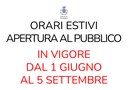 ORARI ESTIVI APERTURA AL PUBBLICO