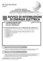 Avviso di interruzione energia elettrica