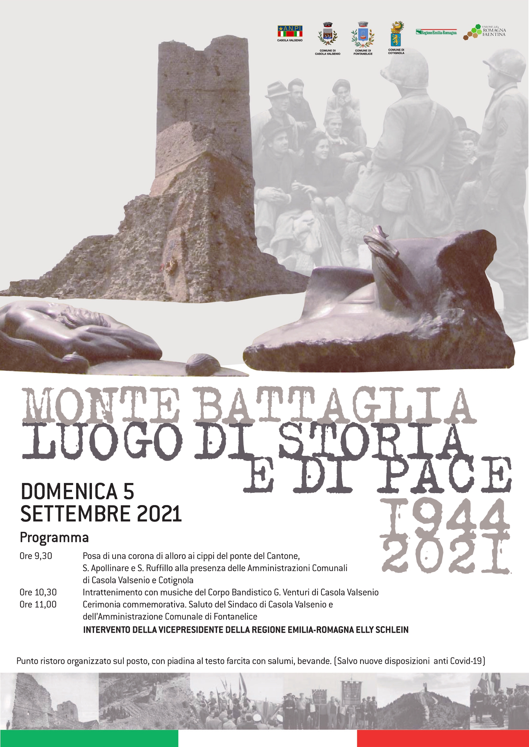 Cerimonia a Monte Battaglia domenica 5 settembre