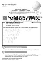 Avviso di interruzione energia elettrica