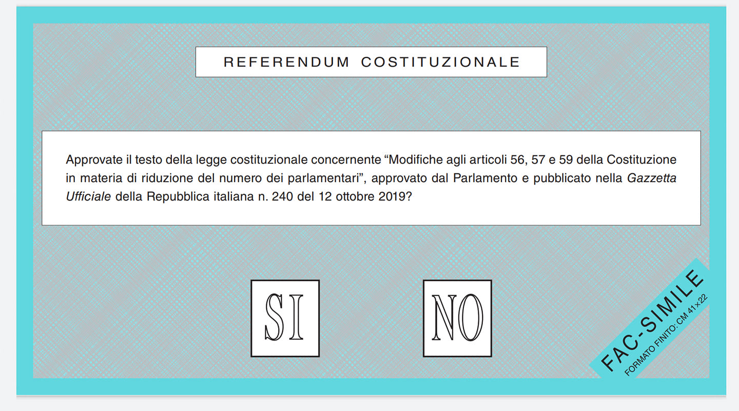 REFERENDUM COSTITUZIONALE 20-21 settembre 2020